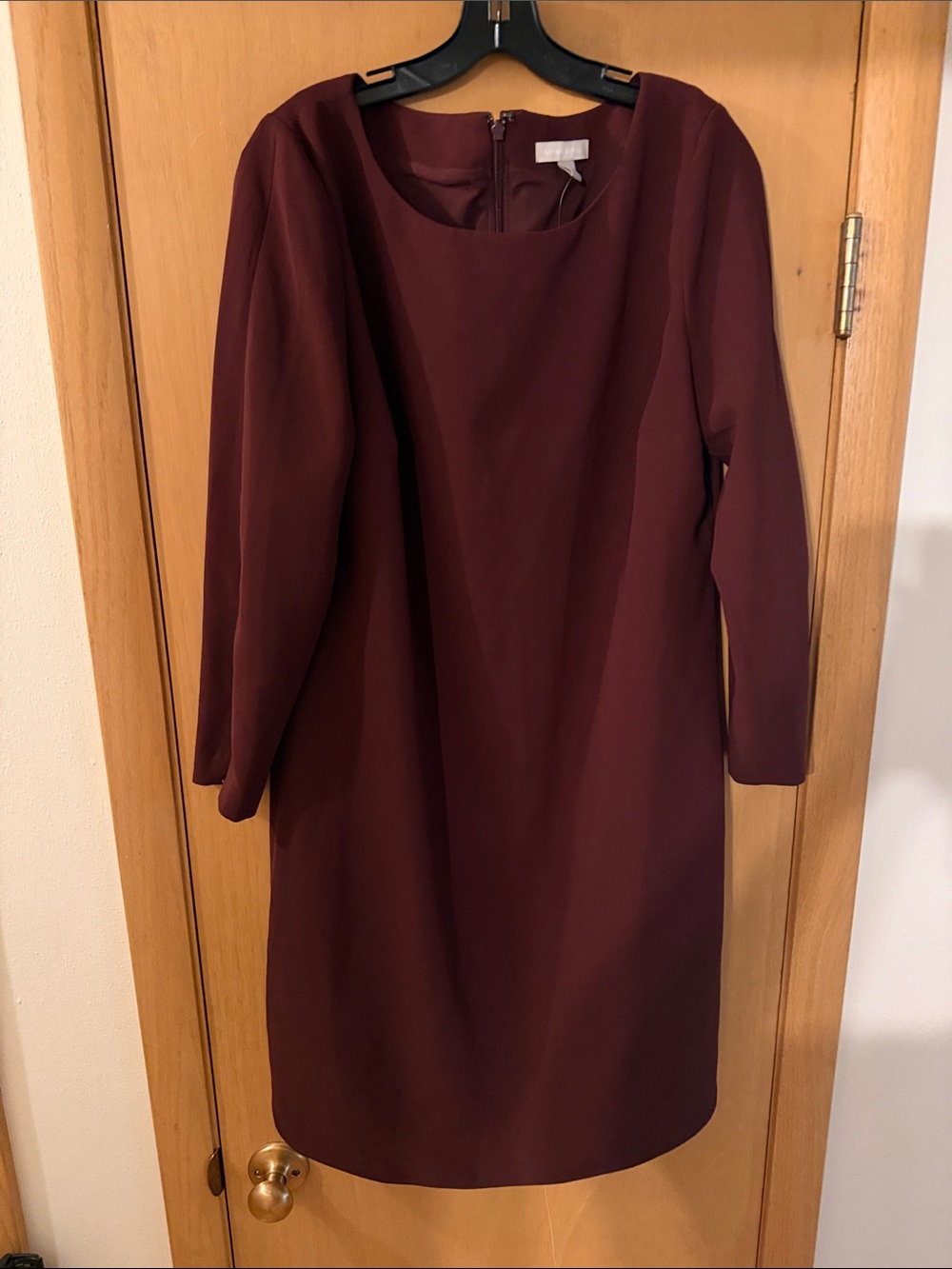 Banana Republic Women’s Classic Long-Sleeve Shift Dress New Burgundy Size 14